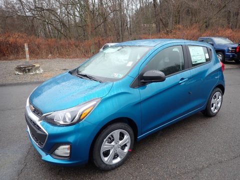 Caribbean Blue Metallic Chevrolet Spark LS.  Click to enlarge.