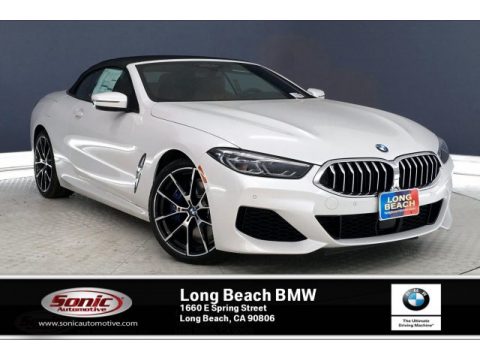 Mineral White Metallic BMW 8 Series 840i xDrive Convertible.  Click to enlarge.