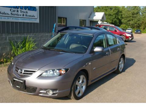 Titanium Gray Metallic Mazda MAZDA3 s Grand Touring Sedan.  Click to enlarge.