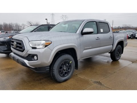 Silver Sky Metallic Toyota Tacoma SR5 Double Cab 4x4.  Click to enlarge.
