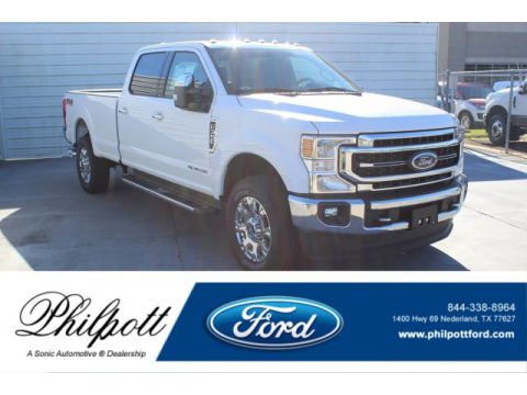 Oxford White Ford F350 Super Duty Lariat Crew Cab 4x4.  Click to enlarge.