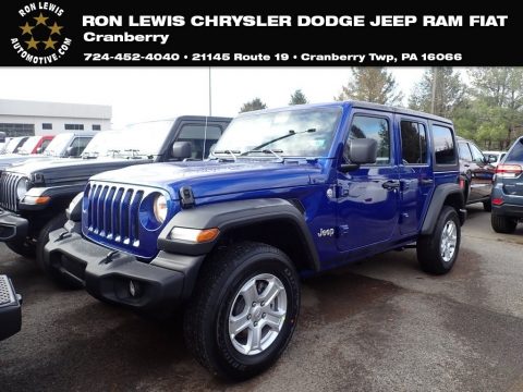 Ocean Blue Metallic Jeep Wrangler Unlimited Sport 4x4.  Click to enlarge.