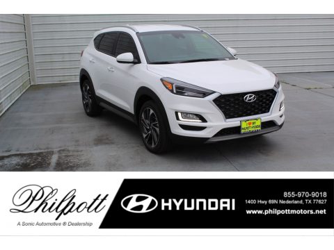 Winter White Hyundai Tucson Sport.  Click to enlarge.