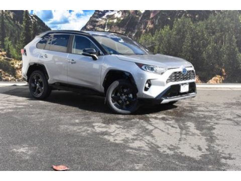 Silver Sky Metallic Toyota RAV4 XSE AWD Hybrid.  Click to enlarge.