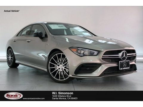 Mojave Silver Metallic Mercedes-Benz CLA AMG 35 Coupe.  Click to enlarge.