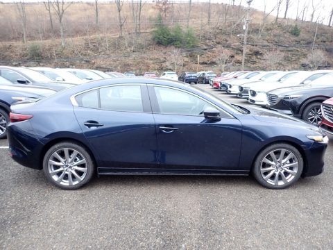Deep Crystal Blue Mica Mazda MAZDA3 Select Sedan AWD.  Click to enlarge.