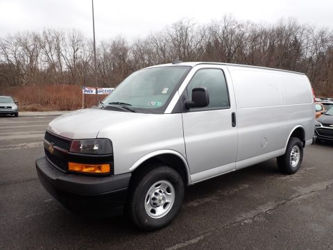 Silver Ice Metallic Chevrolet Express 2500 Cargo WT.  Click to enlarge.
