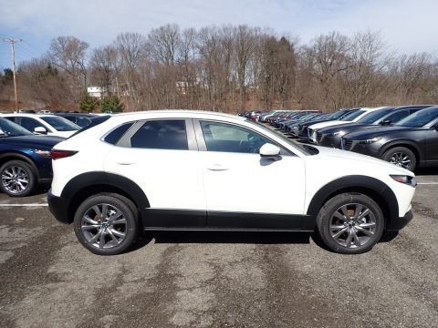 Snowflake White Pearl Mica Mazda CX-30 Select AWD.  Click to enlarge.