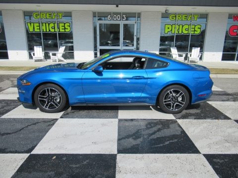 Kona Blue Ford Mustang EcoBoost Premium Fastback.  Click to enlarge.