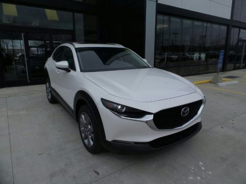 Snowflake White Pearl Mica Mazda CX-30 Premium AWD.  Click to enlarge.