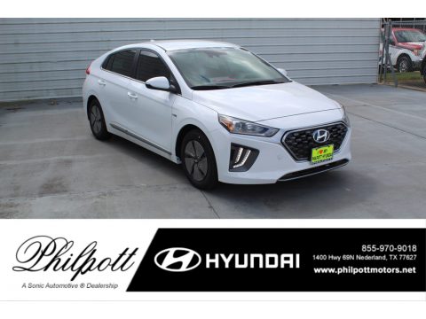 Ceramic White Hyundai Ioniq Hybrid SE.  Click to enlarge.