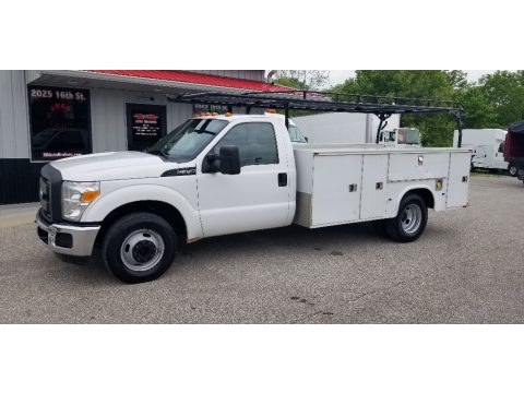 Oxford White Ford F350 Super Duty XL Regular Cab Dually Chassis.  Click to enlarge.