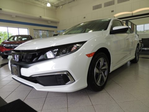 Platinum White Pearl Honda Civic LX Sedan.  Click to enlarge.