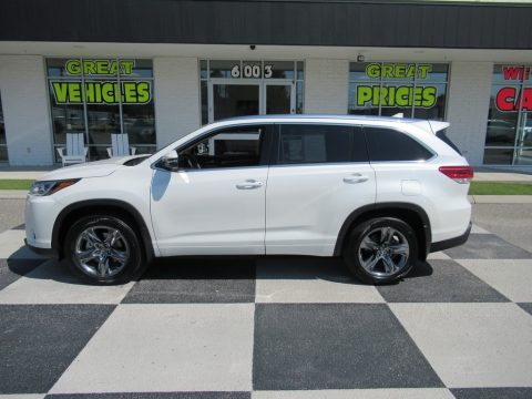 Blizzard Pearl White Toyota Highlander Limited Platinum AWD.  Click to enlarge.
