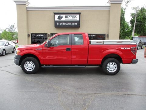 Vermillion Red Ford F150 XL SuperCab 4x4.  Click to enlarge.
