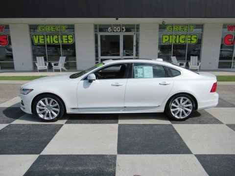 Crystal White Metallic Volvo S90 T6 AWD Inscription.  Click to enlarge.
