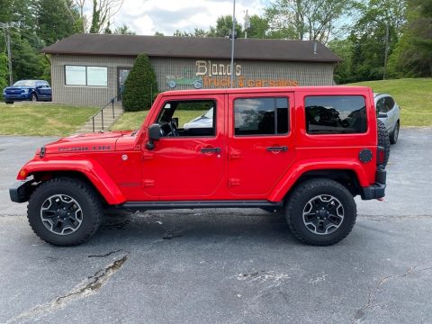 Firecracker Red Jeep Wrangler Unlimited Rubicon Hard Rock 4x4.  Click to enlarge.