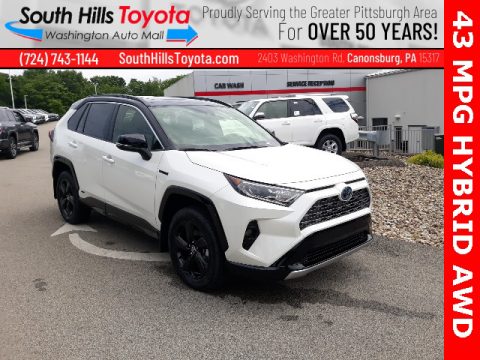 Blizzard White Pearl Toyota RAV4 XSE AWD Hybrid.  Click to enlarge.