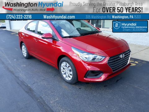 Pomegranate Red Hyundai Accent SE.  Click to enlarge.