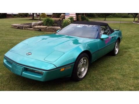 Turquoise Metallic Chevrolet Corvette Convertible.  Click to enlarge.