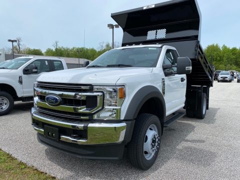 Oxford White Ford F550 Super Duty XL Crew Cab 4x4 Dump Truck.  Click to enlarge.