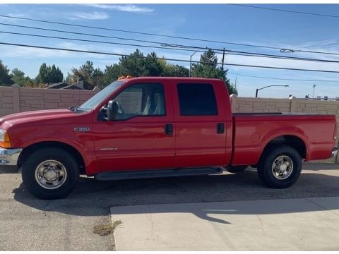Red Ford F350 Super Duty Lariat Crew Cab.  Click to enlarge.