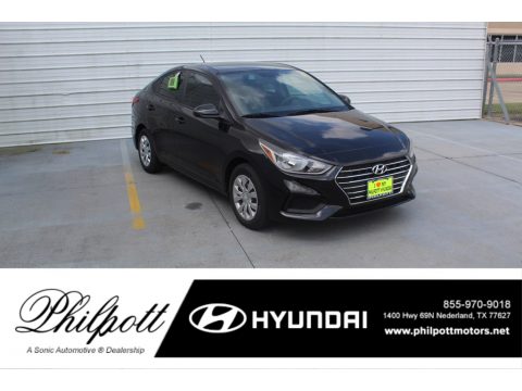 Absolute Black Hyundai Accent SE.  Click to enlarge.