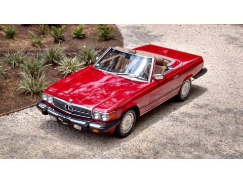 Signal Red Mercedes-Benz SL Class 560 SL Roadster.  Click to enlarge.