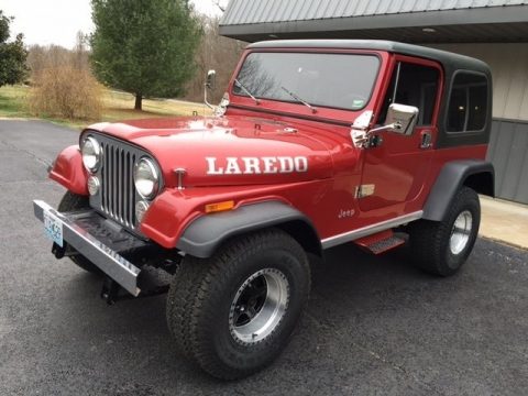 Red Jeep CJ7 Laredo 4x4.  Click to enlarge.
