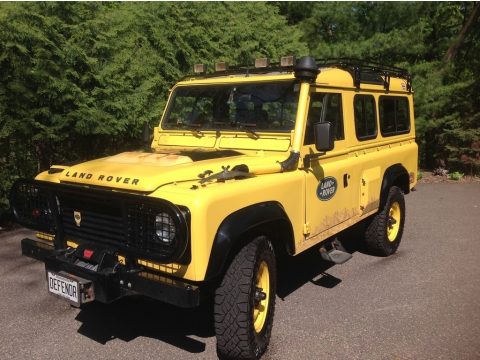 Yellow Land Rover Defender 110 Camel Trophy Edition.  Click to enlarge.