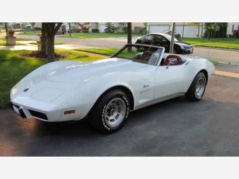 Classic White Chevrolet Corvette Stingray Convertible.  Click to enlarge.