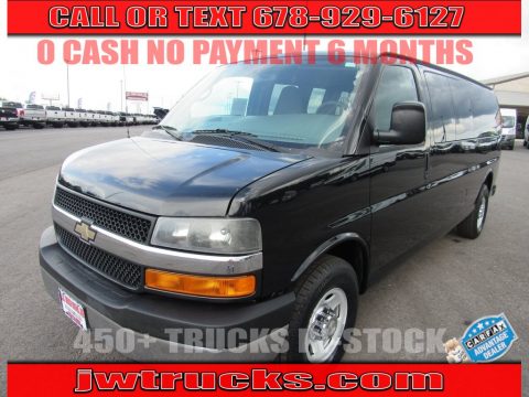 Black Chevrolet Express LT 3500 Passenger Van.  Click to enlarge.