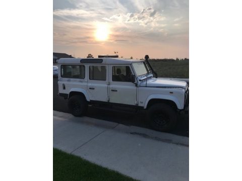 White Land Rover Defender 110.  Click to enlarge.