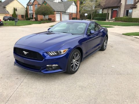 Deep Impact Blue Metallic Ford Mustang EcoBoost Premium Coupe.  Click to enlarge.