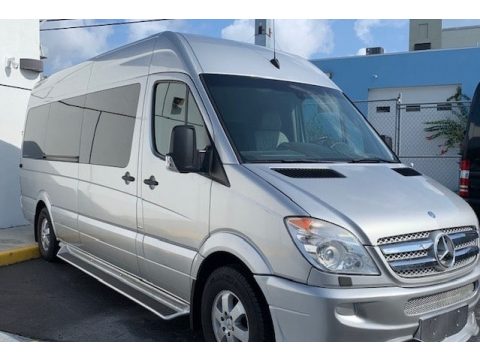 Brilliant Silver Metallic Mercedes-Benz Sprinter 2500 Passenger Conversion Van.  Click to enlarge.