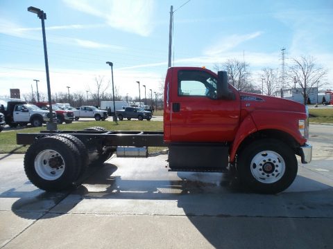 Race Red Ford F750 Super Duty Regular Cab Chassis.  Click to enlarge.