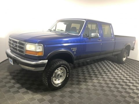 Royal Blue Metallic Ford F350 XLT Crew Cab 4x4.  Click to enlarge.