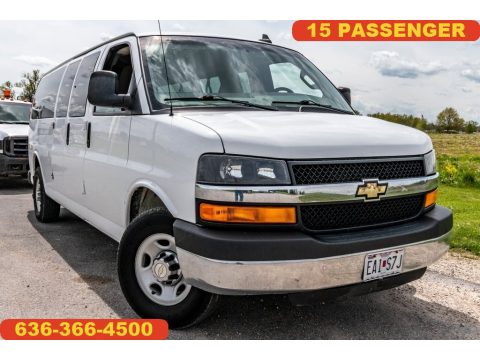 Summit White Chevrolet Express 3500 Passenger LT.  Click to enlarge.