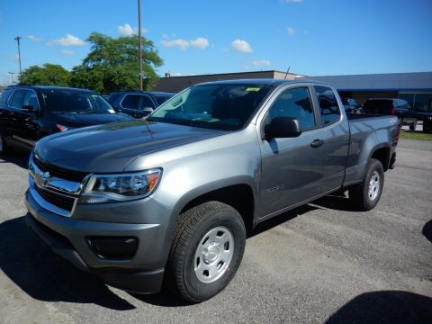 Satin Steel Metallic Chevrolet Colorado WT Extended Cab 4x4.  Click to enlarge.