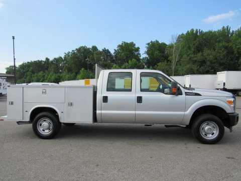 Ingot Silver Metallic Ford F250 Super Duty XL Crew Cab 4x4 Chassis.  Click to enlarge.