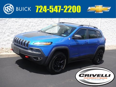 Hydro Blue Pearl Jeep Cherokee Trailhawk 4x4.  Click to enlarge.