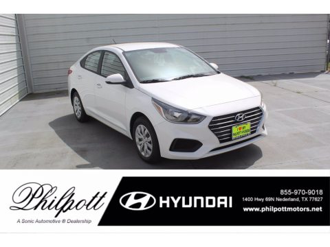 Frost White Pearl Hyundai Accent SE.  Click to enlarge.