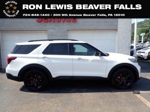 Star White Metallic Tri-Coat Ford Explorer ST 4WD.  Click to enlarge.