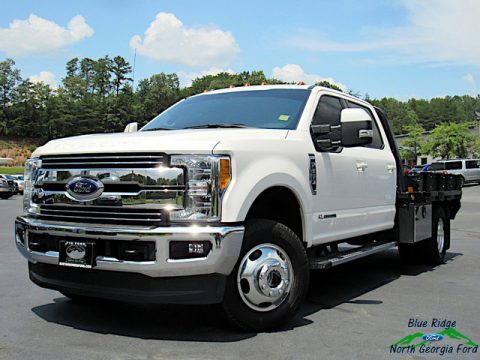 White Platinum Ford F350 Super Duty Lariat Crew Cab 4x4 Chassis.  Click to enlarge.