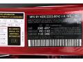 Mercedes-Benz Color Code 996 designo Cardinal Red Metallic #24 Mercedes-Benz Color Code 996 designo Cardinal Red Metallic #24