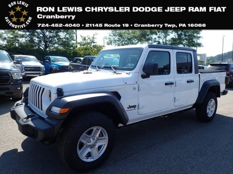 Bright White Jeep Gladiator Sport 4x4.  Click to enlarge.