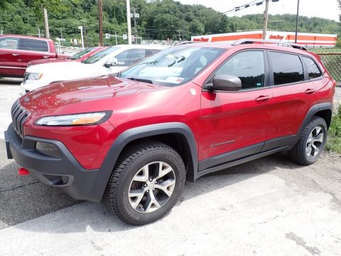 Deep Cherry Red Crystal Pearl Jeep Cherokee Trailhawk 4x4.  Click to enlarge.