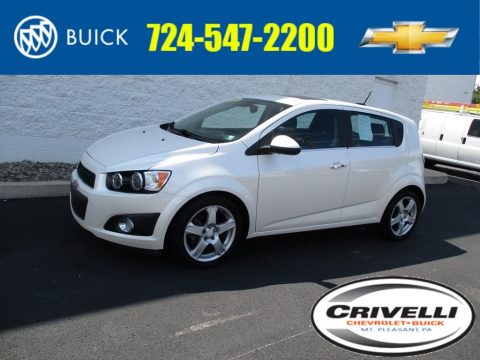 White Diamond Tricoat Chevrolet Sonic LTZ Hatchback.  Click to enlarge.