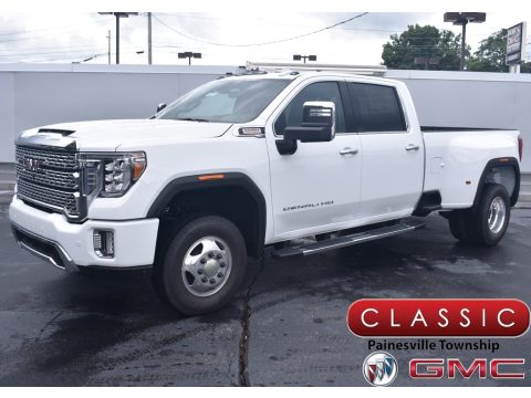Summit White GMC Sierra 3500HD Denali Crew Cab 4WD.  Click to enlarge.