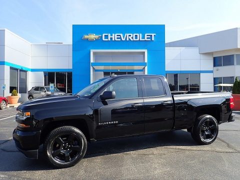 Black Chevrolet Silverado 1500 Custom Double Cab 4x4.  Click to enlarge.